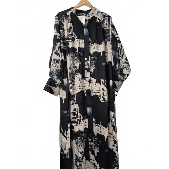 H&M Stockholm Satin Print Maxi Dress - Oversized (Fits up to XL) 26-27” PTP - Picture 3 of 7
